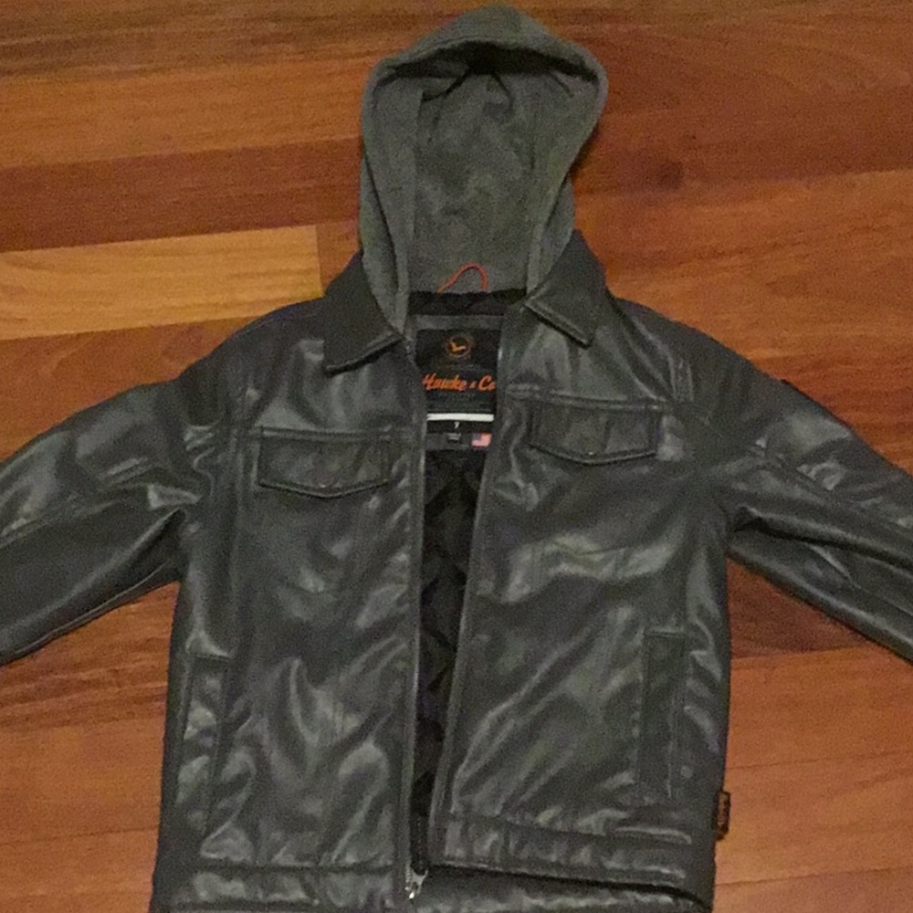 Grey leather jacket